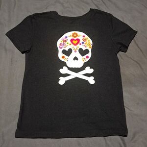 Girls glitter skull tshirt